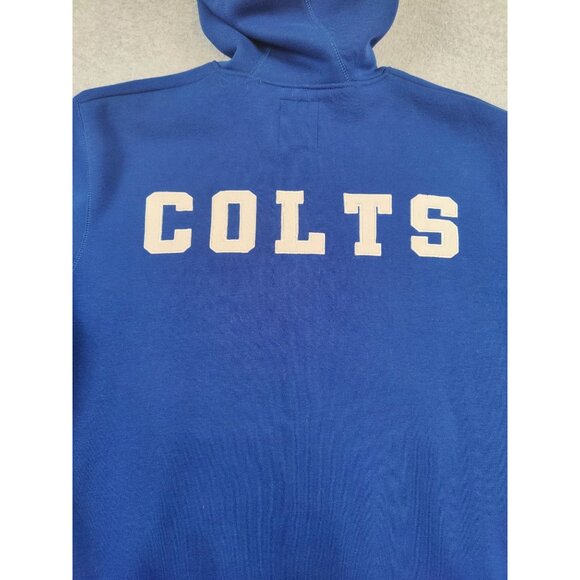 NFL Indianapolis Colts Embroidered Full Zip Up Sherpa Lined Hoodie Size XL - Picture 8 of 9
